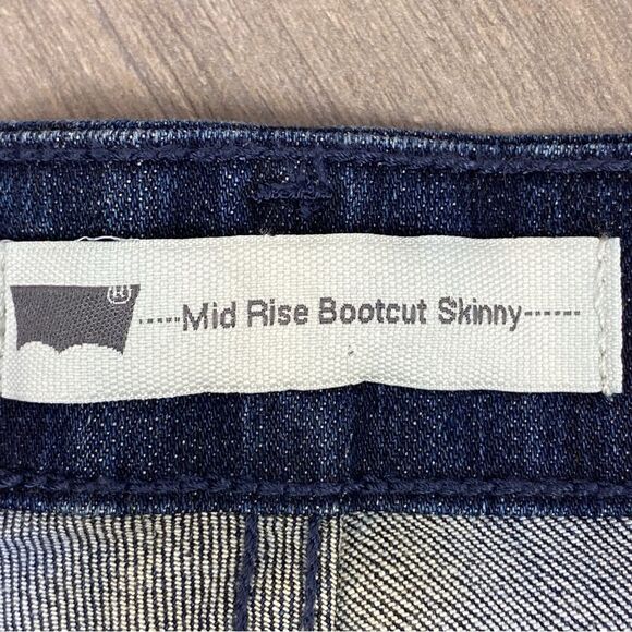 Levi’s Mid Rise Bootcut Skinny Jeans Oil Rubbed Blue 16M 33x32 - Picture 9 of 14
